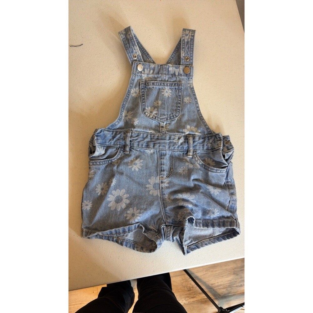 Children's Place Girls Distressed Shorts Overalls -Size 4T